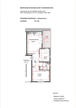 Wohnung 4, 3 Zimmer · Obergeschoss: Grundriss