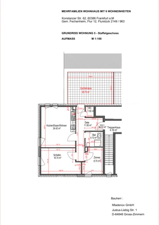 Wohnung 5, 3 Zimmer · Staffelgeschoss: Grundriss