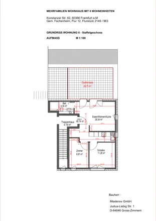 Wohnung 6, 3 Zimmer · Staffelgeschoss: Grundriss