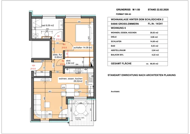 Wohnung 6, 2 Zimmer: Grundriss