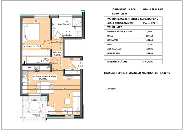 Wohnung 7, 2 Zimmer: Grundriss