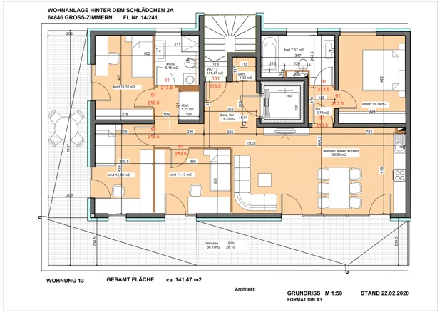Wohnung 13, 5 Zimmer: Grundriss